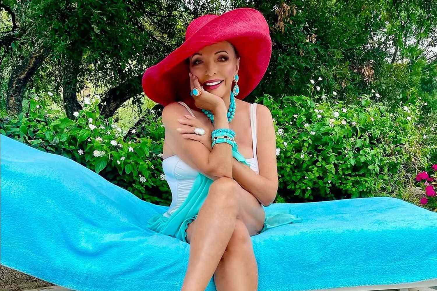 Joan Collins Wore a One-Piece Swimsuit and Sarong, Get the Look