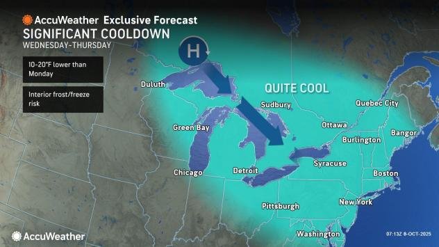 Cold air to trigger frost, freeze across interior Northeast as autumn chill takes hold