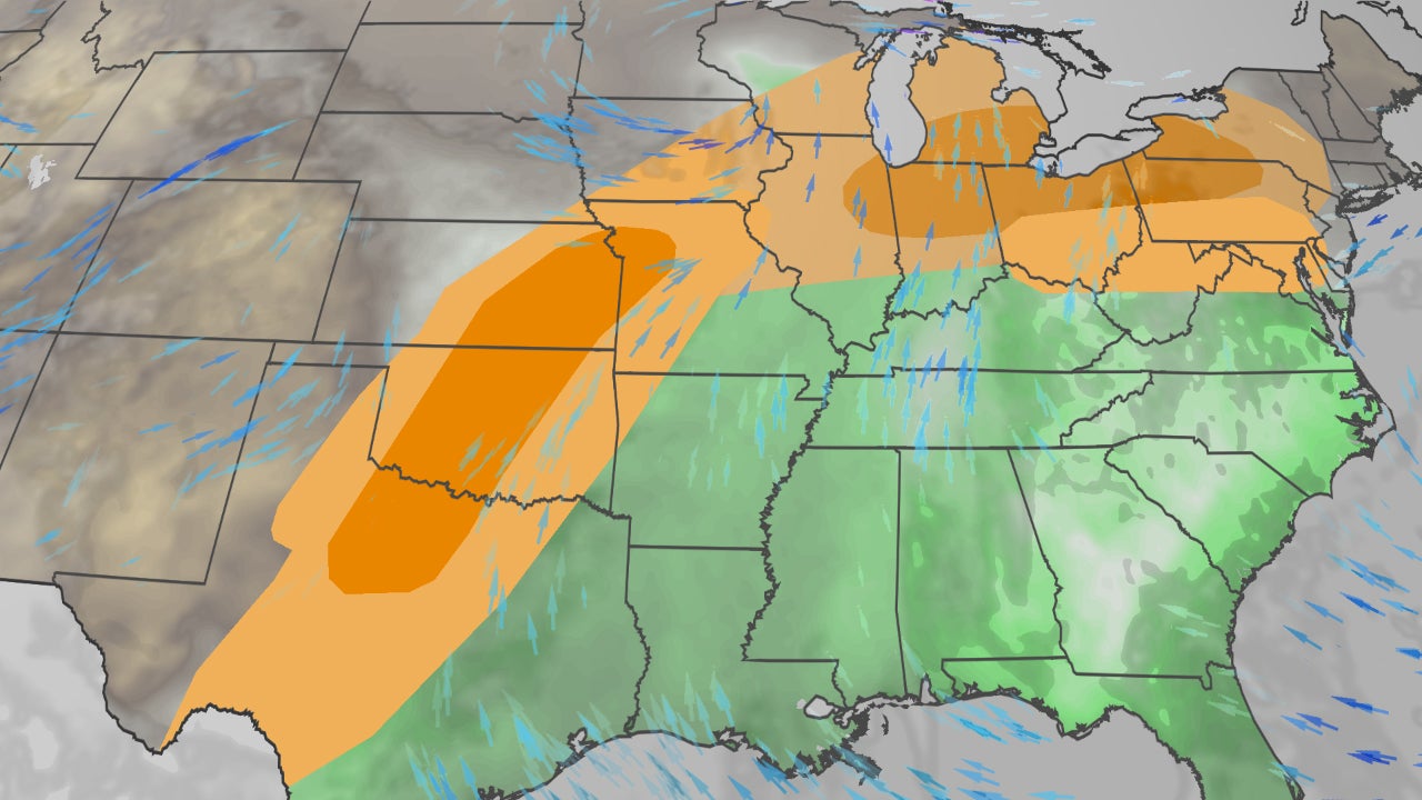 Severe Thunderstorms Possible In Midwest, Plains, East Through Saturday