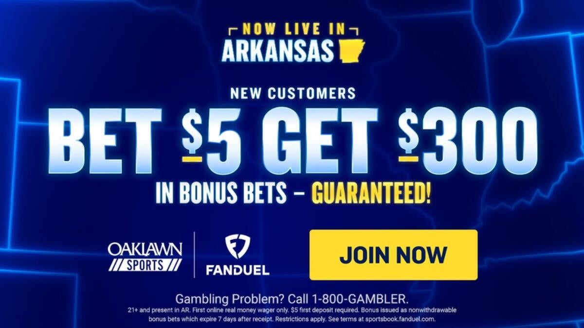 FanDuel Arkansas promo code now live: Claim $300 in bonus bets with a winning $5 bet