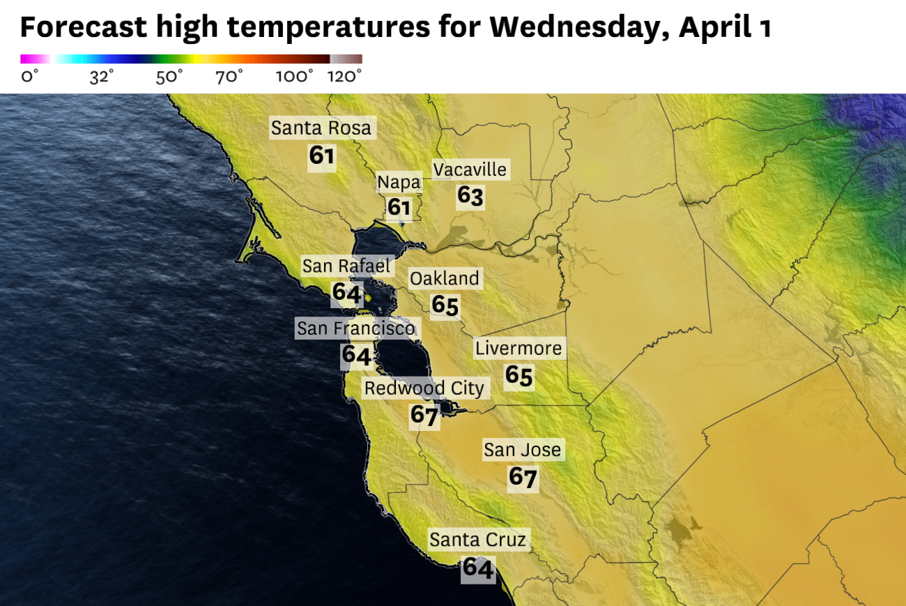 Rain, wind to mark Bay Area’s coolest day since February
