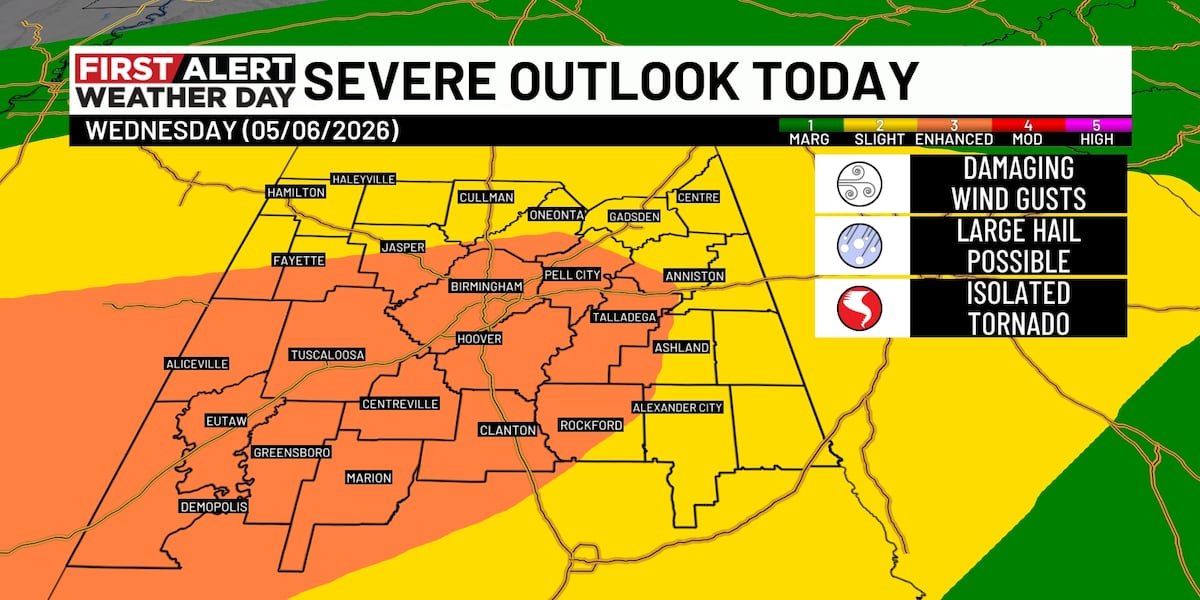 Strong-to-severe storms expected Wednesday into Thursday