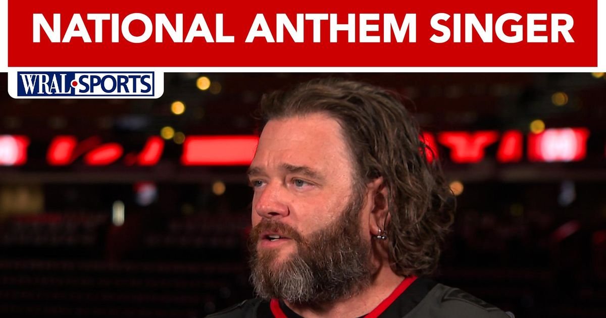 Adam Lee Decker ready for national anthem in Game 2 of the Stanley Cup Final :: WRAL.com