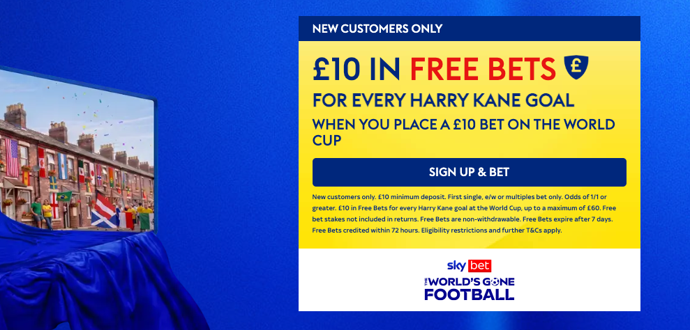 Get £10 for Every Harry Kane Goal