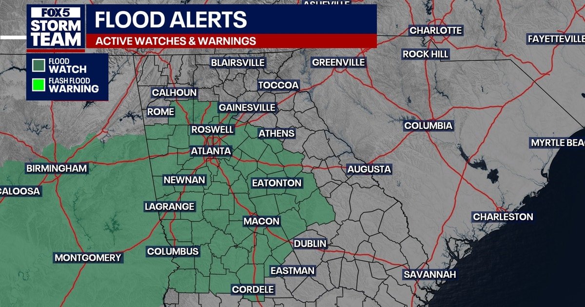 Atlanta weather: Tropical low brings flash flood risk to Georgia