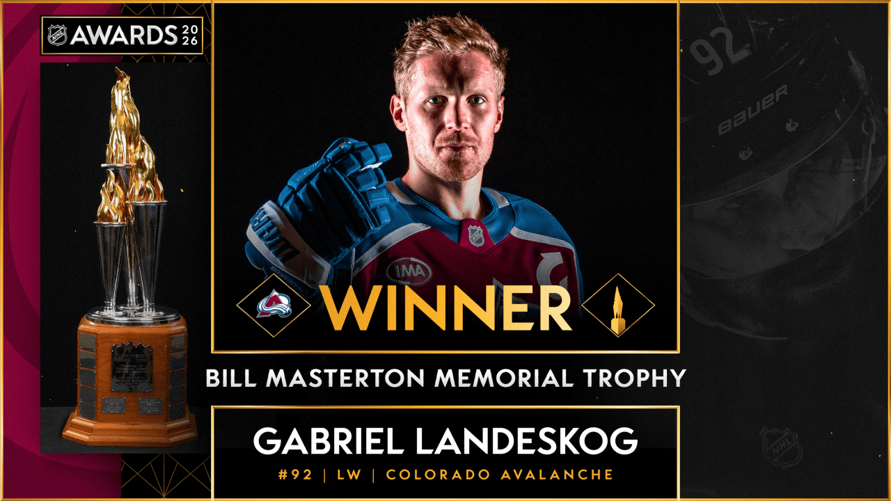 Landeskog of Avalanche surprised with Masterton Trophy by family