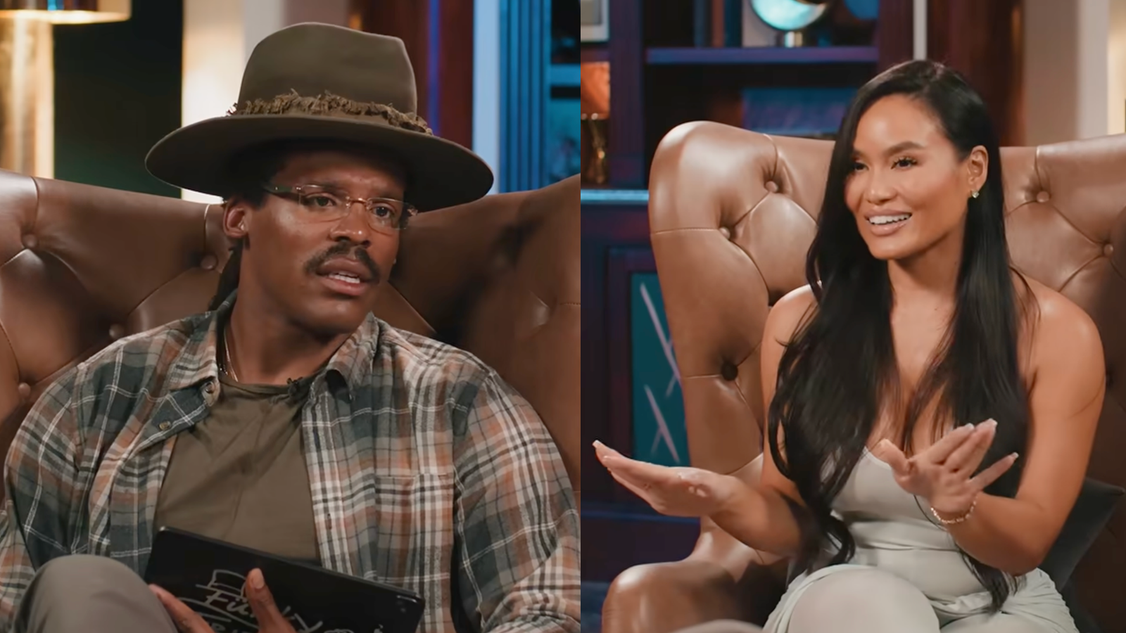(L-R) Cam Newton and Daphne Joy.