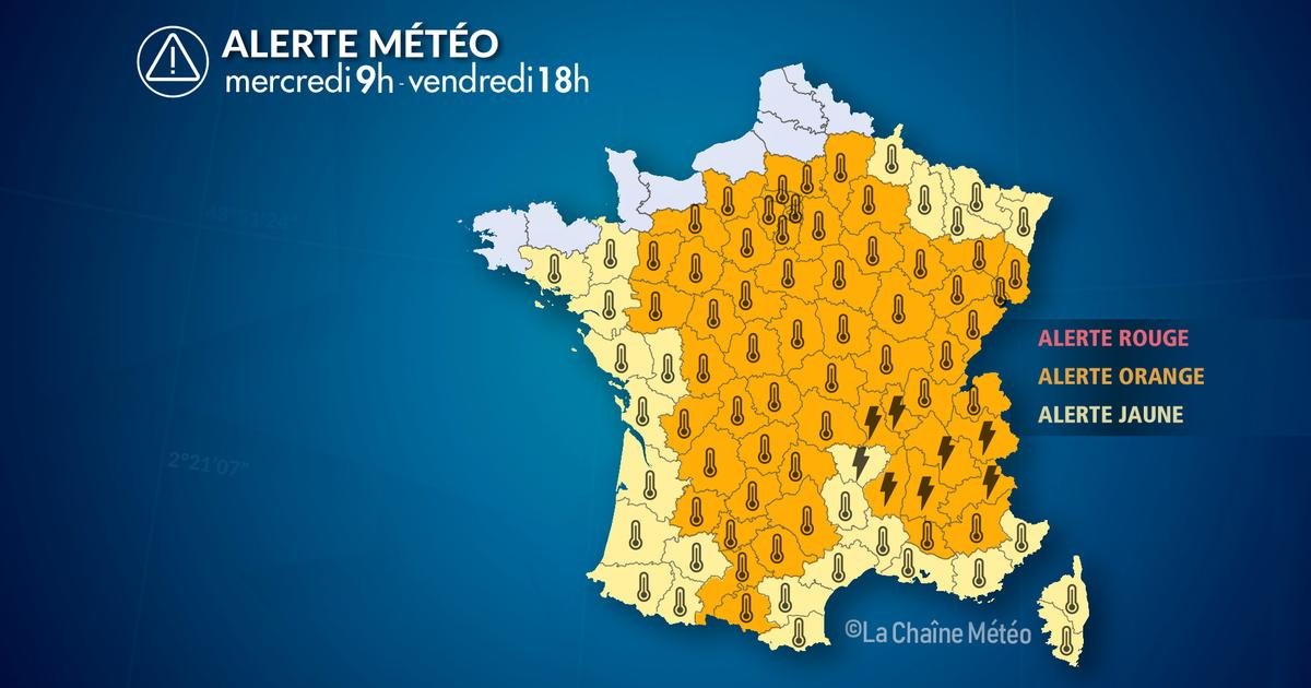 Alerte Météo : Canicule en lent recul et forts orages au centre-est ce mercredi