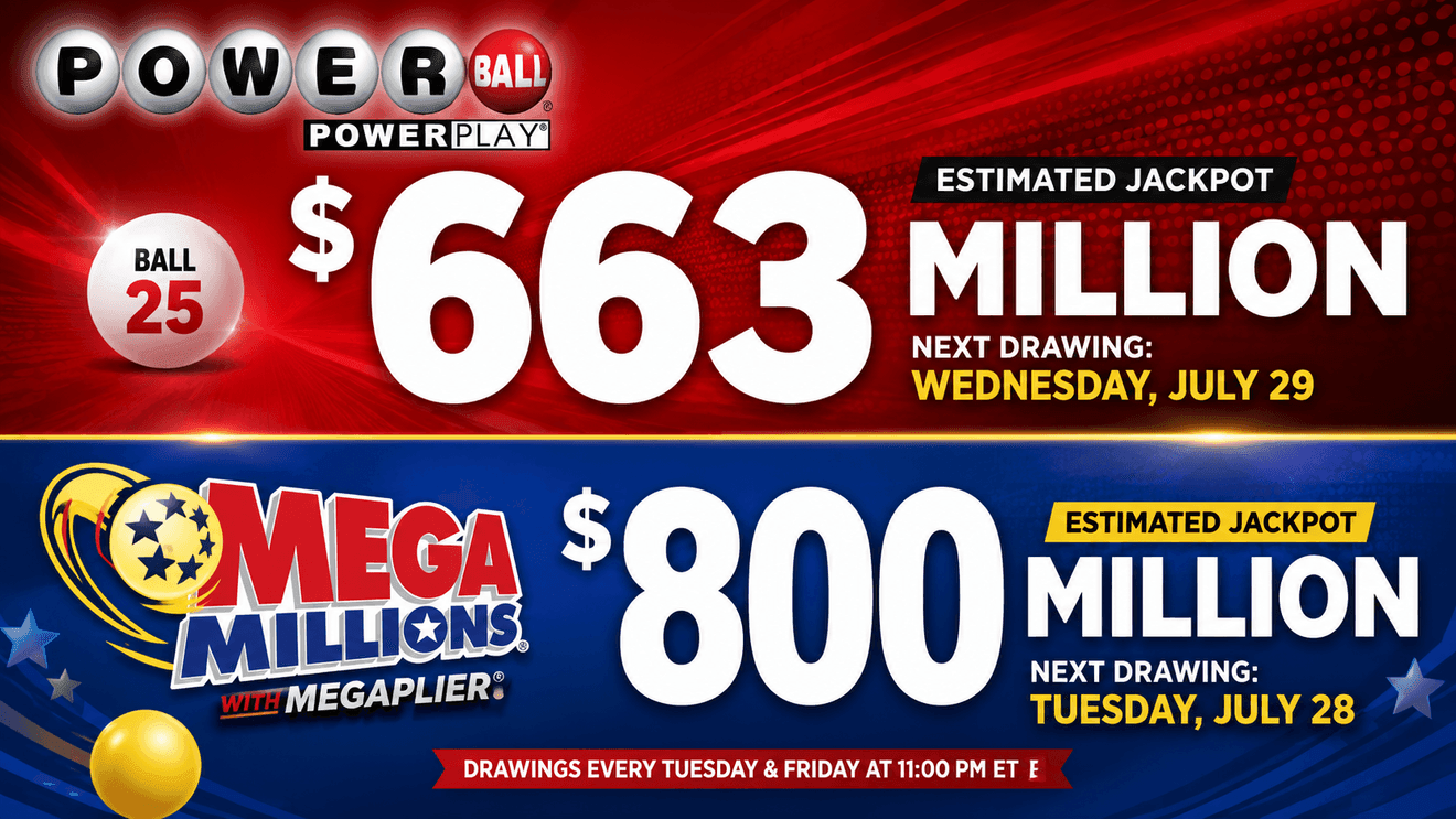 Powerball jackpot climbs after no winner; Mega Millions hits $800 million
