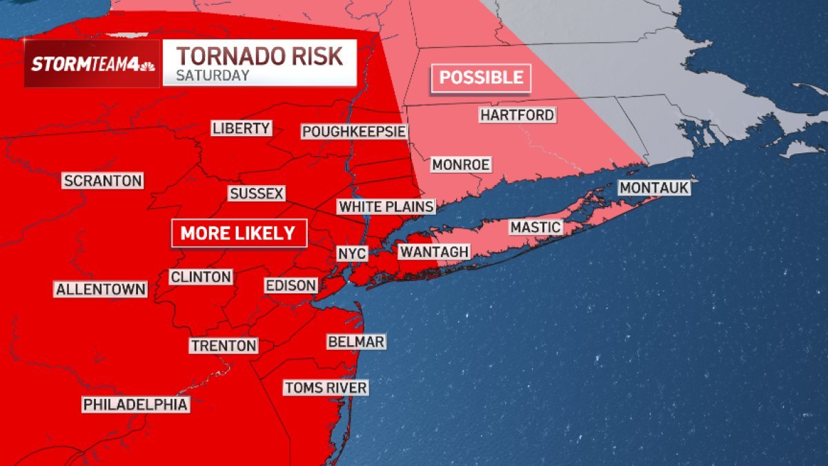 NYC tornado risk increases Saturday as severe thunderstorms loom – NBC New York