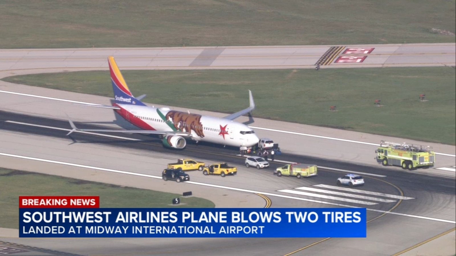 Southwest Airlines flight 1243 from Fort Myers, Florida nose gear tires ‘lost pressure’ during landing at Chicago Midway airport
