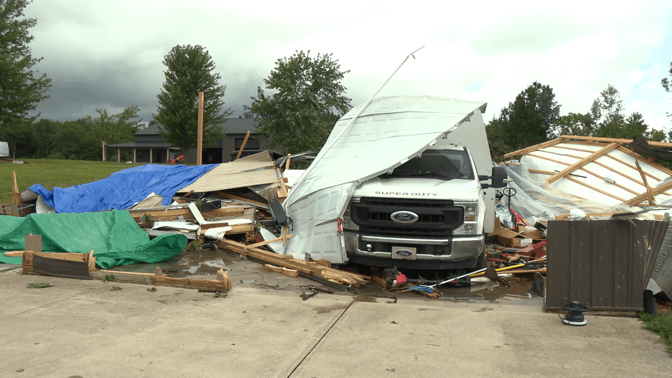 Storm damage after apparent tornado hits Tri-State