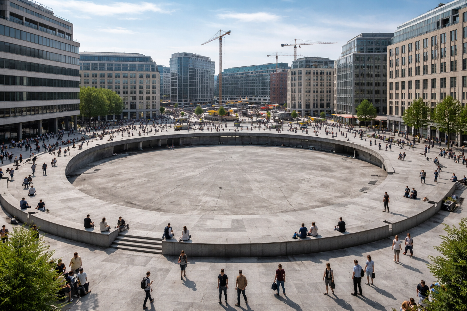 Schuman Square Disappointment: Brussels Builds a Concrete ‘Frying Pan’ Instead of the Planned Green Urban Agora with Iconic Canopy