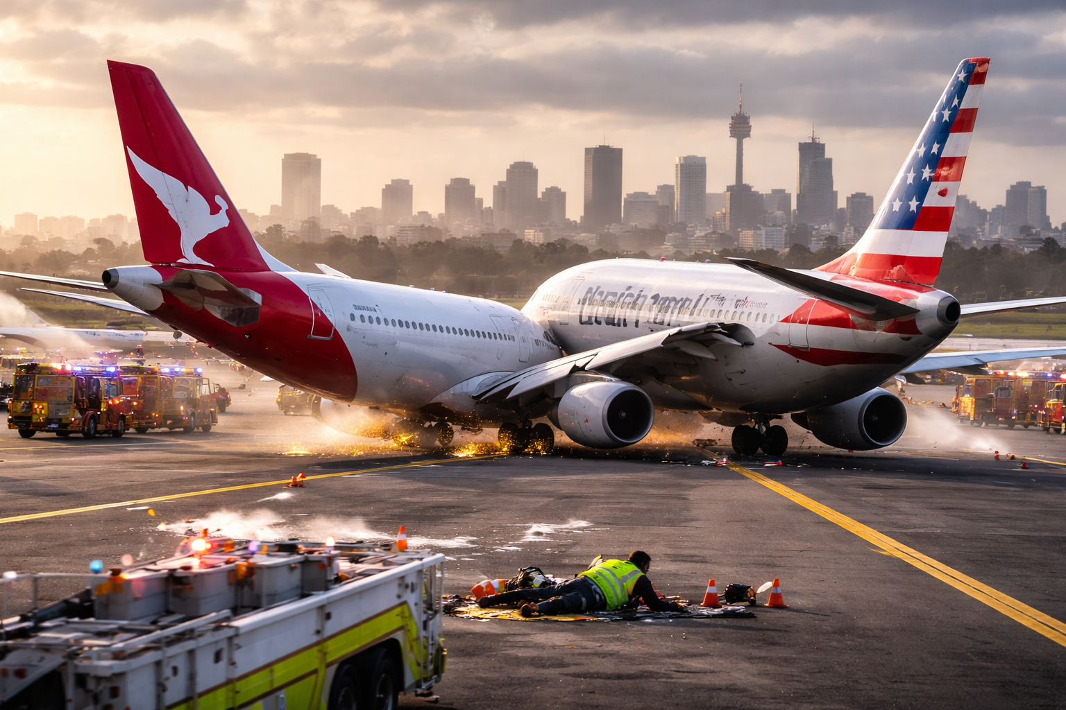 Two Planes Nearly Collide on Sydney Airport Tarmac, Injuring Crew Member