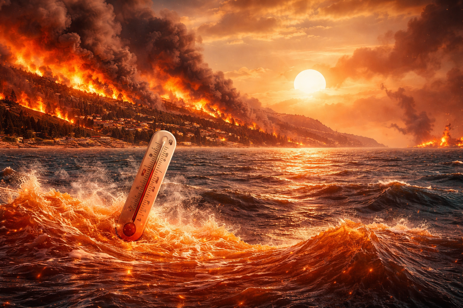 World’s Oceans Reach Record-Breaking July Temperatures, Fueling Devastating Heatwaves and Wildfires Across Europe