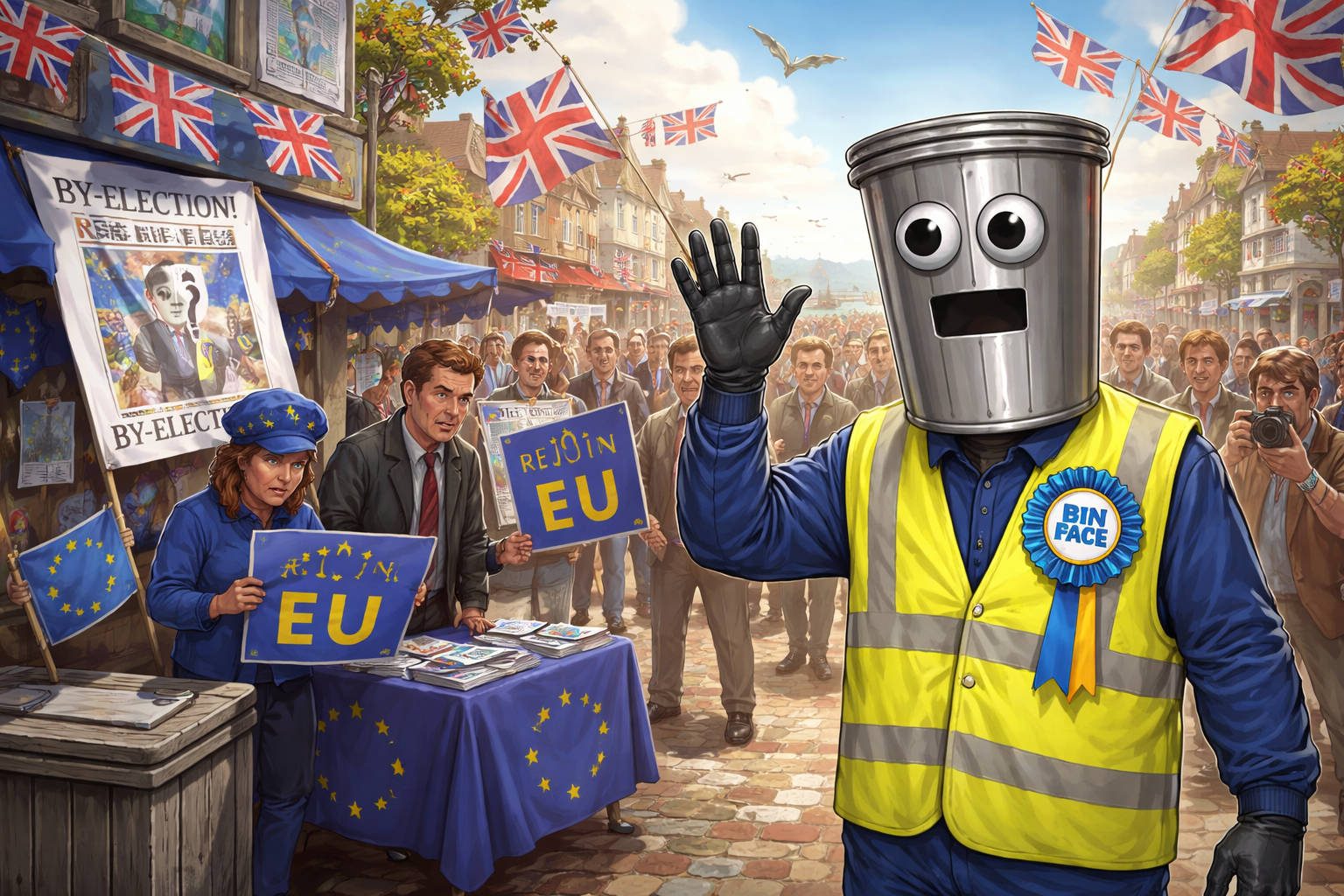 What It Means for the UK’s Pro-Europeans That Their Message Is Hidden Behind a Bin Face Candidate in Clacton Byelection