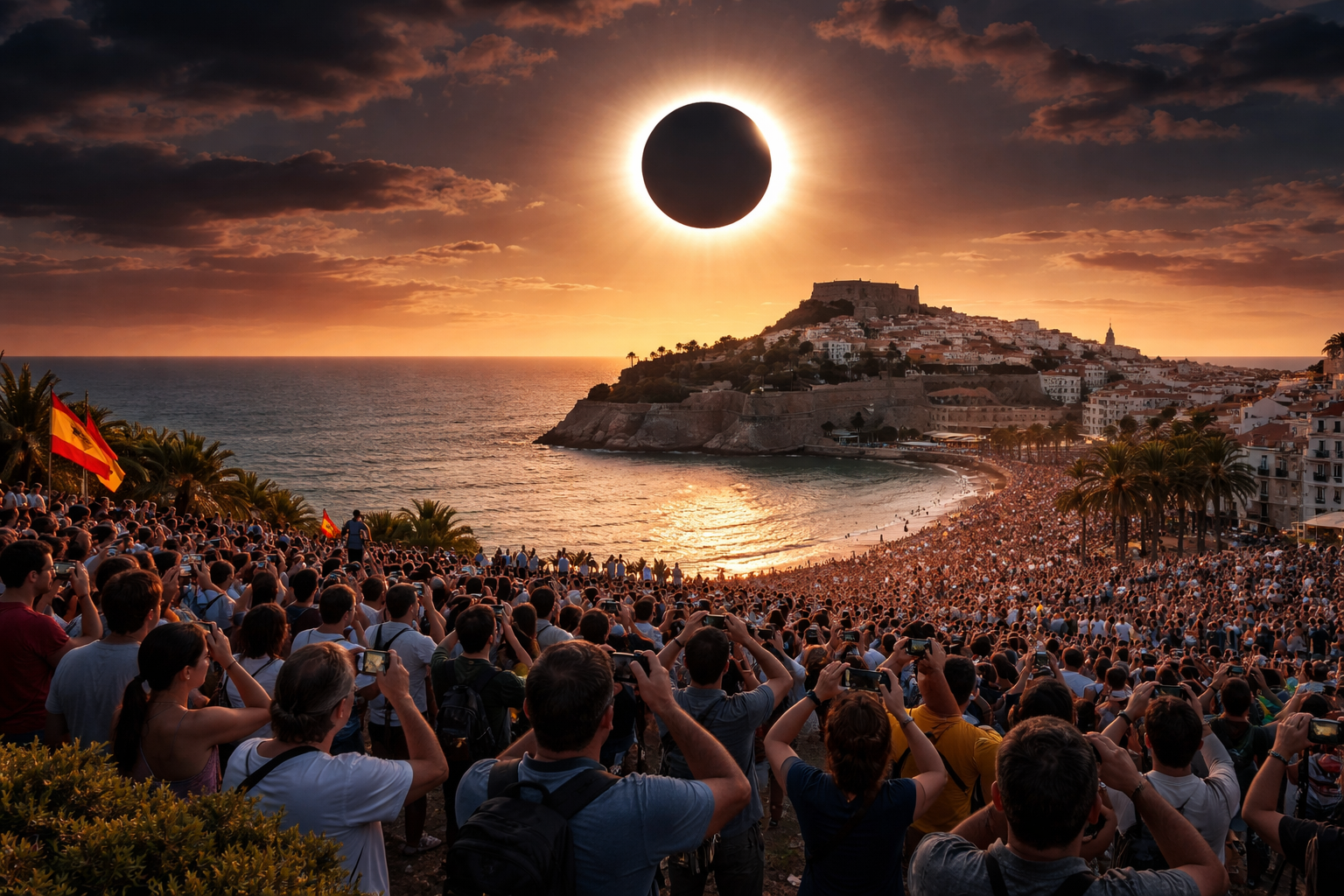 Millions Travel to Spain to Witness Spectacular Total Solar Eclipse Offering Best Viewing Conditions in Europe