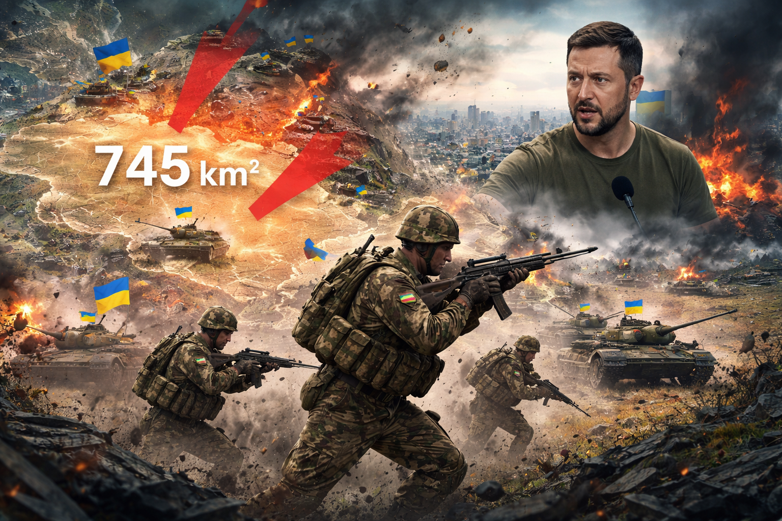 Ukraine Recaptures 745 Sq Km in Oleksandrivskyi Sector with Precision, Zelenskyy Details Strategic Gains Amid Ongoing Conflict
