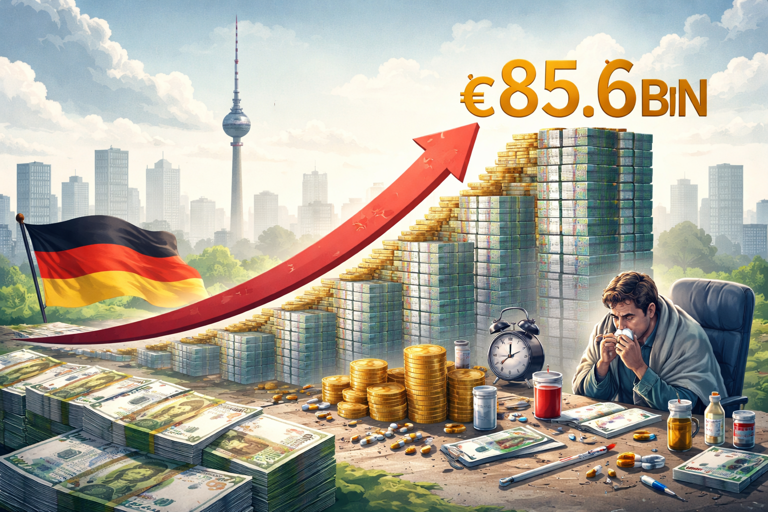 Germany’s Sick Leave Wage Costs Double Over 15 Years, Hits Record €85.6 Billion