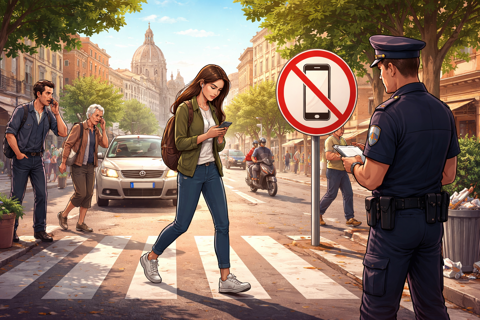 Italy Considers Banning Phone Use While Crossing Streets and Proposes Fines for Everyday Annoyances to Boost Public Safety