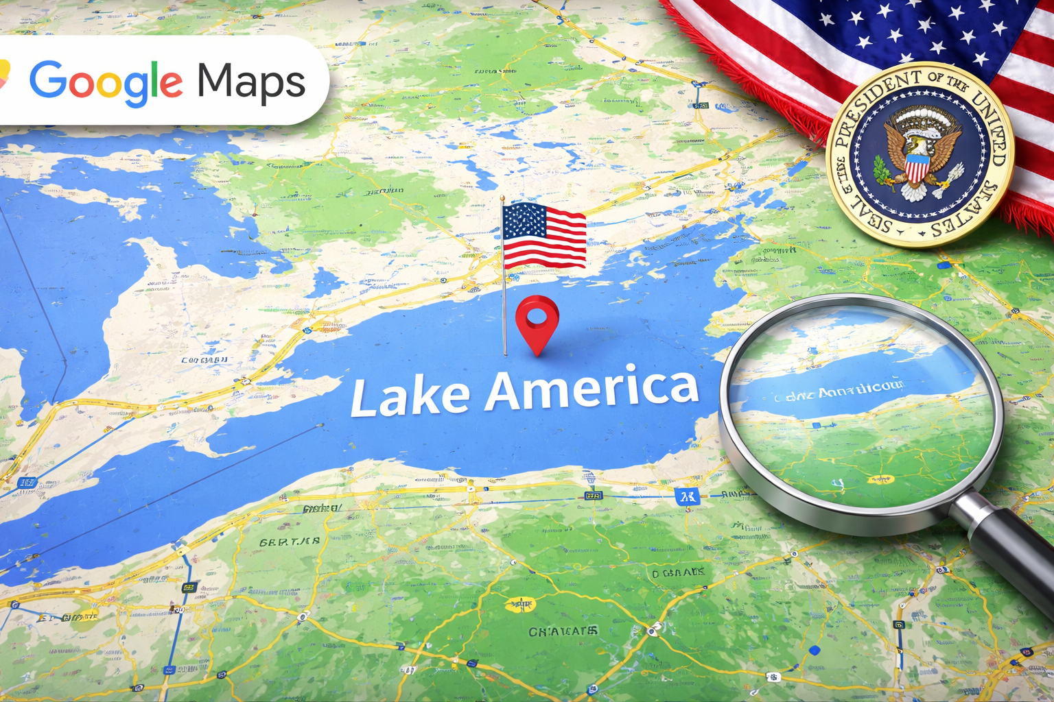 Google Maps Renames Lake Ontario to ‘Lake America’ in U.S. Following Presidential Order