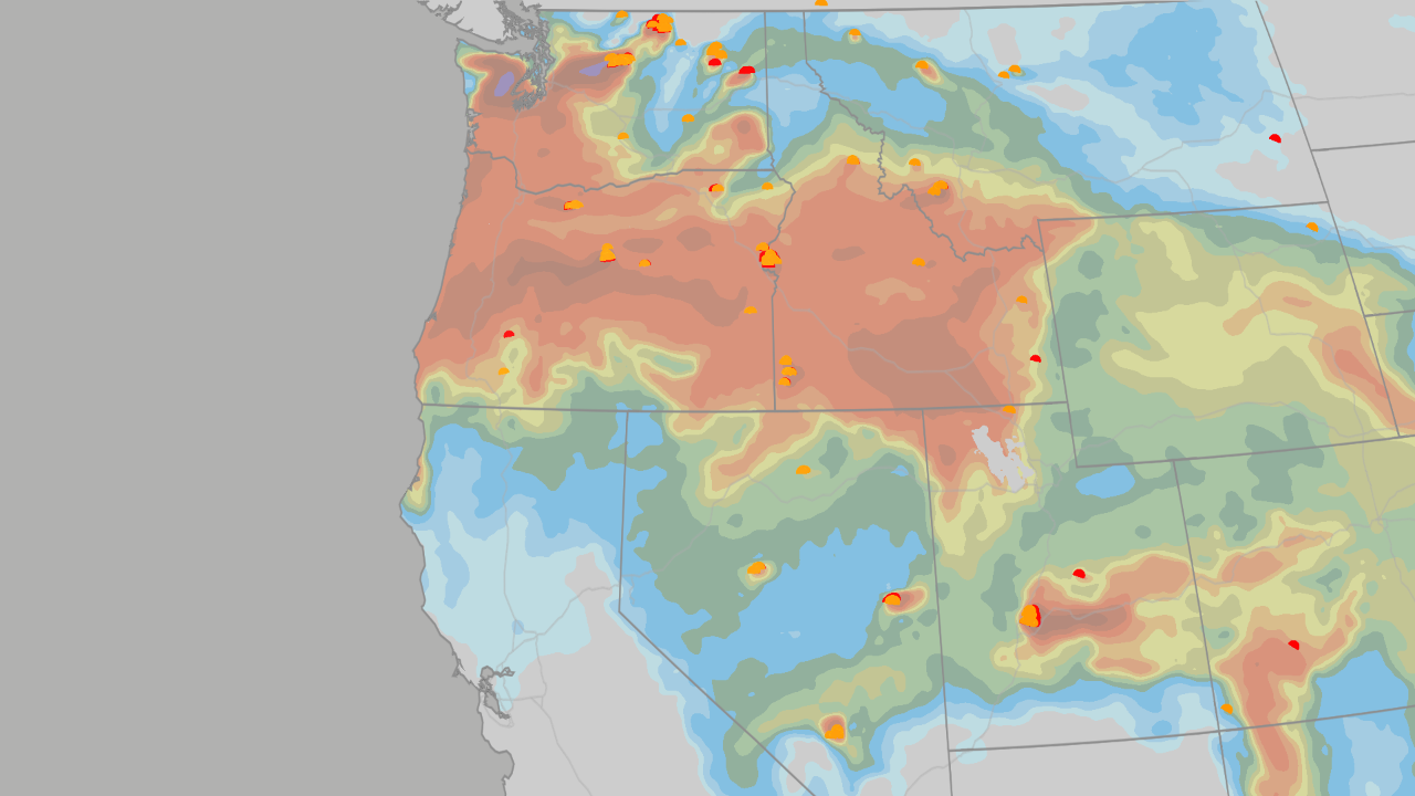Pattern Change to put Northwest wildfire smoke on the move for the rest of the week