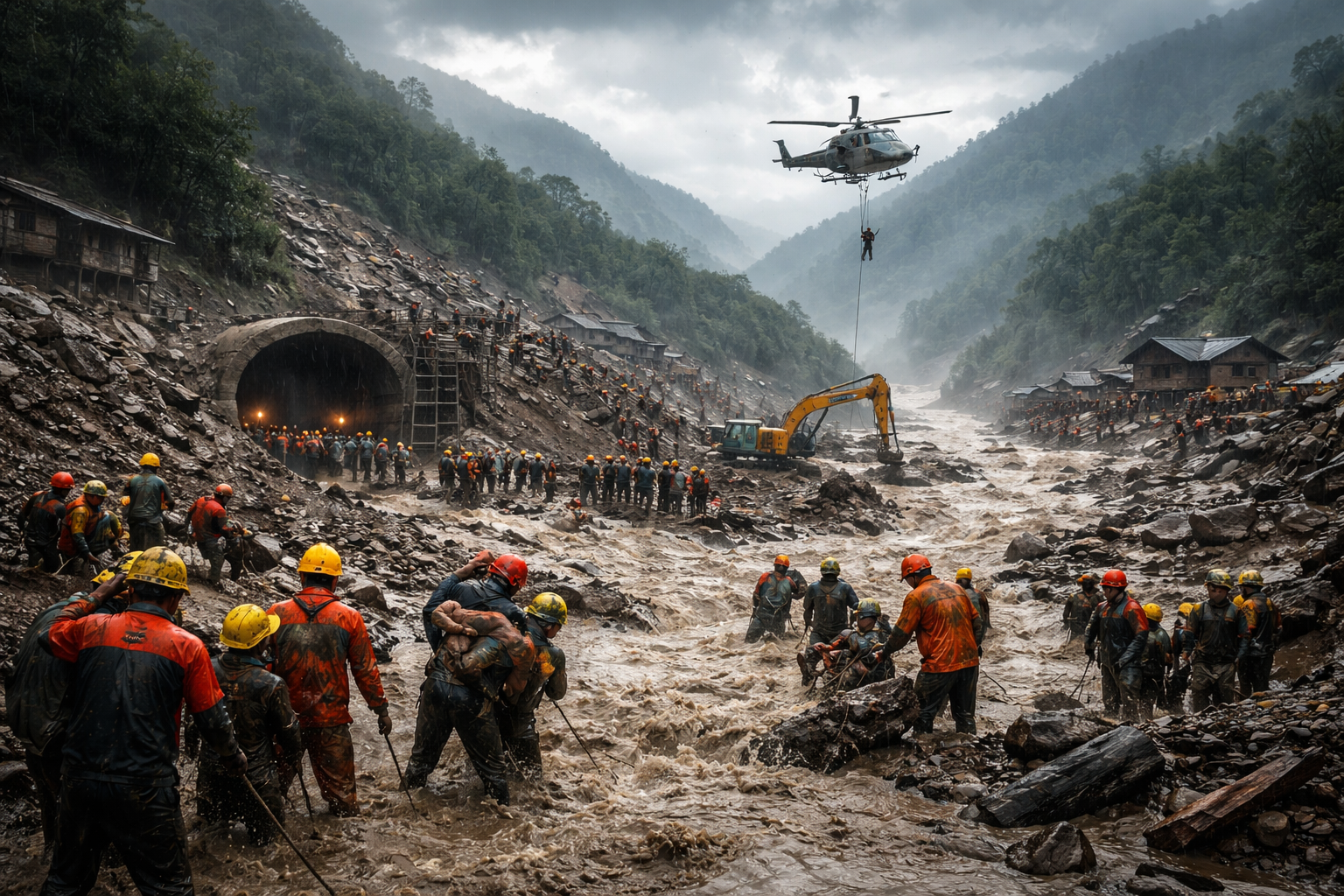 Nepal Flood Death Toll Surpasses 1,000 as Rescuers Struggle to Reach Trapped Workers in Hydropower Tunnels