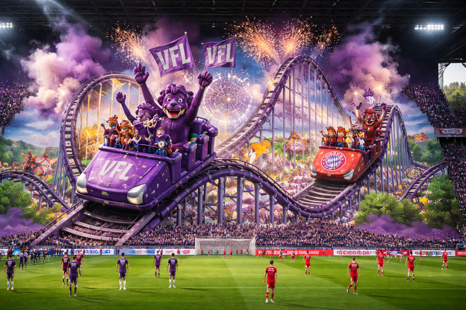 VfL Osnabruck Unveils Rollercoaster Tifo Display Ahead of Match Against Bayern Munich