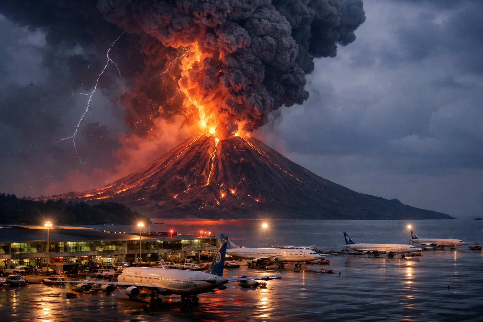 Volcanic Eruption at Anak Krakatau Causes Flight Suspensions at Jakarta’s Main Airport