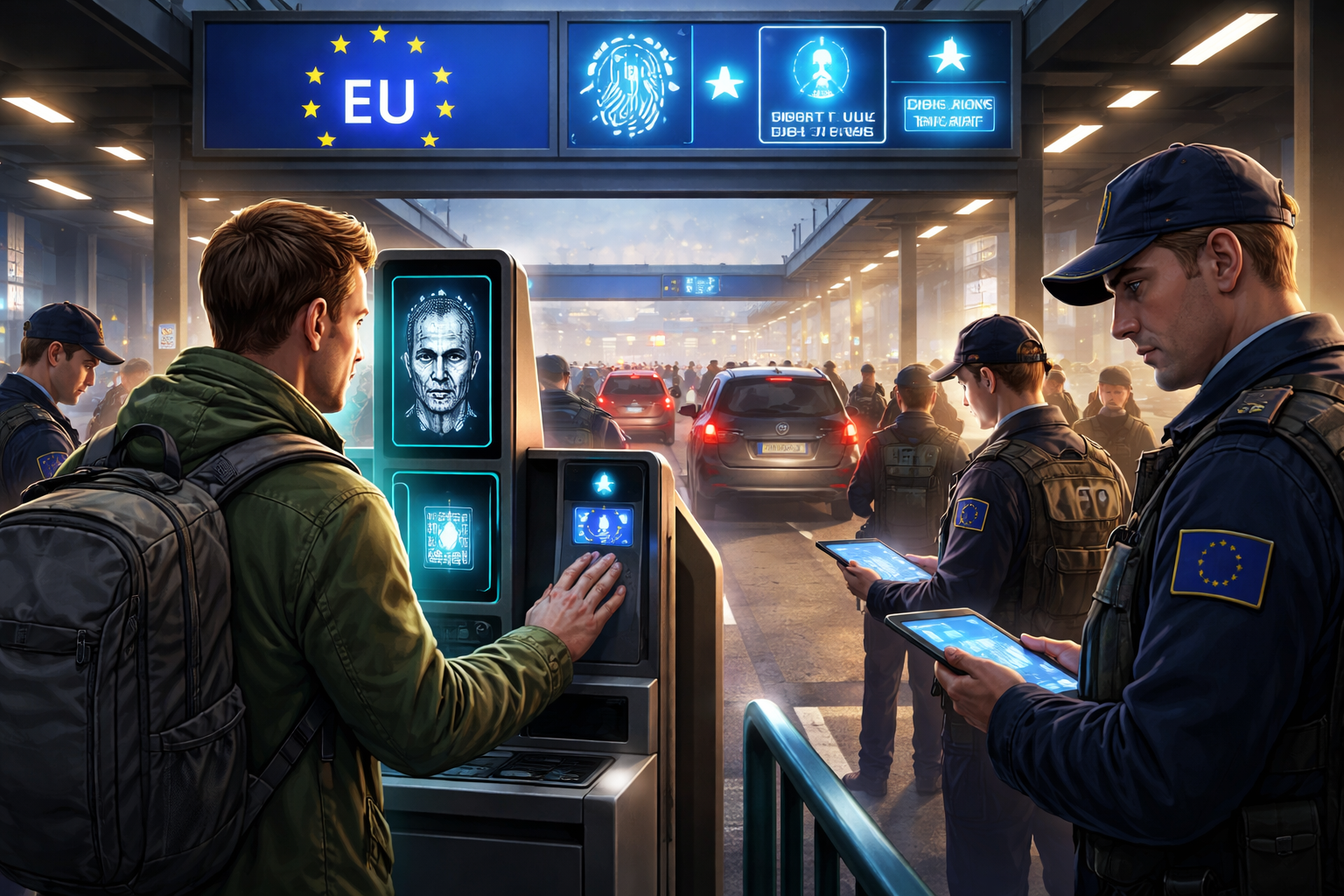 Imagem representando EU Ends Flexibility Period para controles biométricos de fronteira