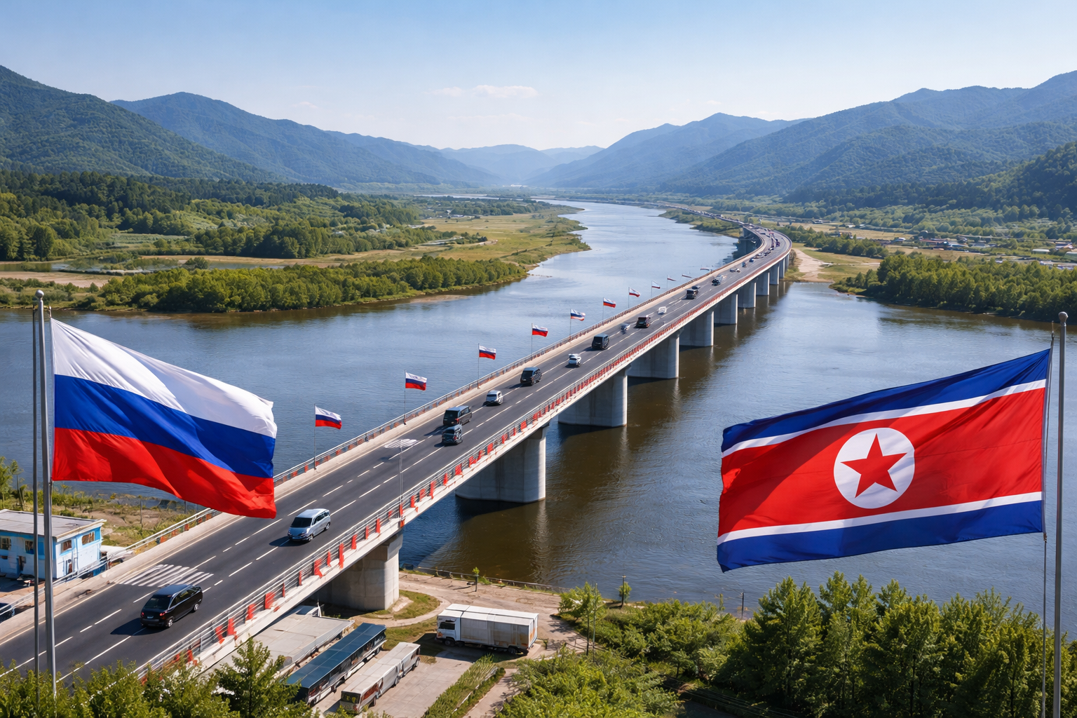 Russia Opens First Road Bridge Connecting to North Korea Over Tumen River
