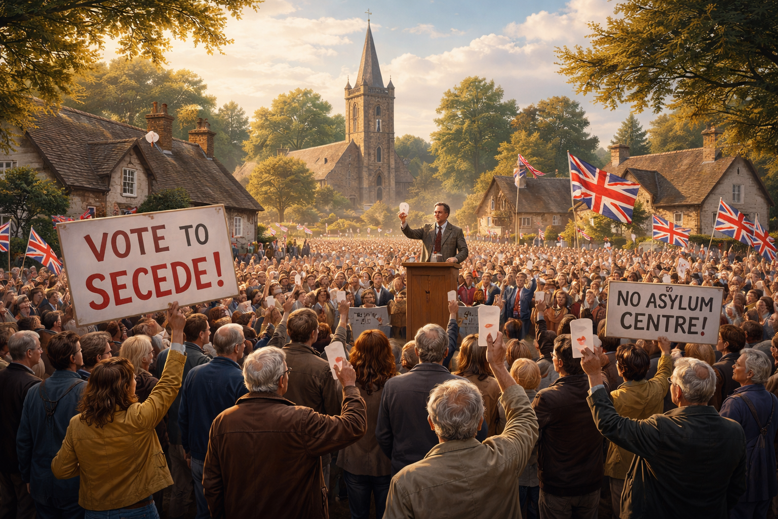 English Village Holds Symbolic Vote to ‘Secede’ Over Asylum Center Plans