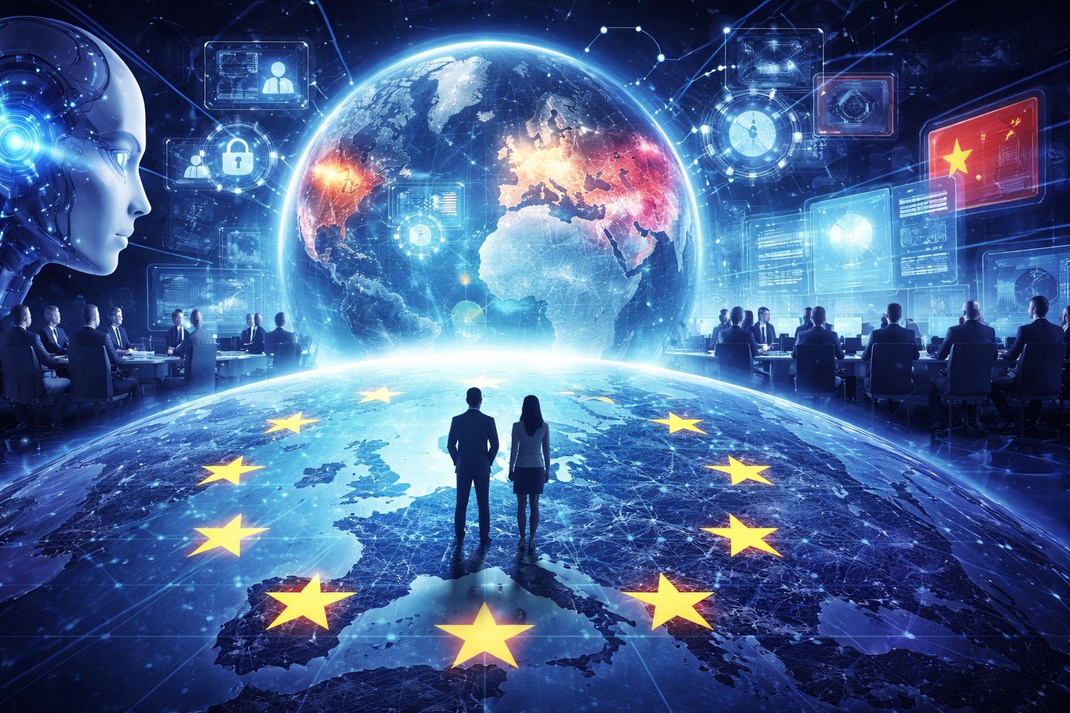 Imagem ilustrando Europe s limited role em discussões globais sobre segurança em IA