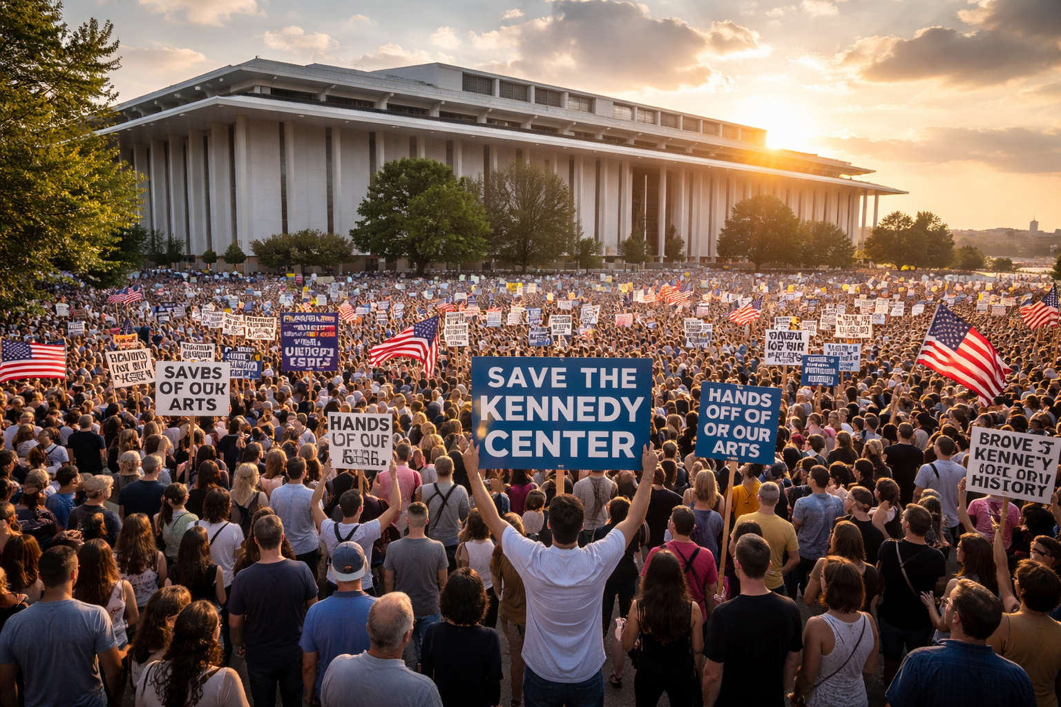 Thousands Rally at Kennedy Center to Protest Potential Demolition Amid Trump Administration Plans