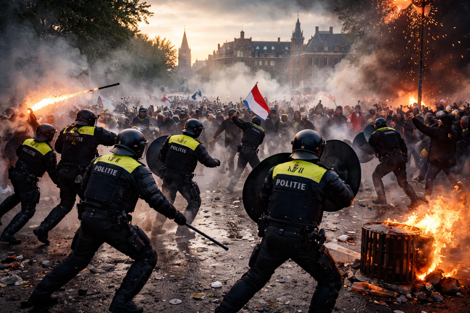 Dutch Riot Police Disperse Far-Right Protest Turned Violent in The Hague