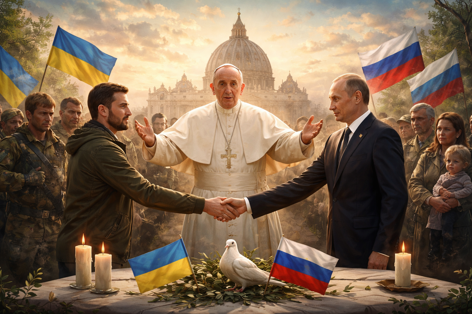 Imagem da capa mostrando o tema pope leo calls for compromisso e diálogo para paz na Ucrânia