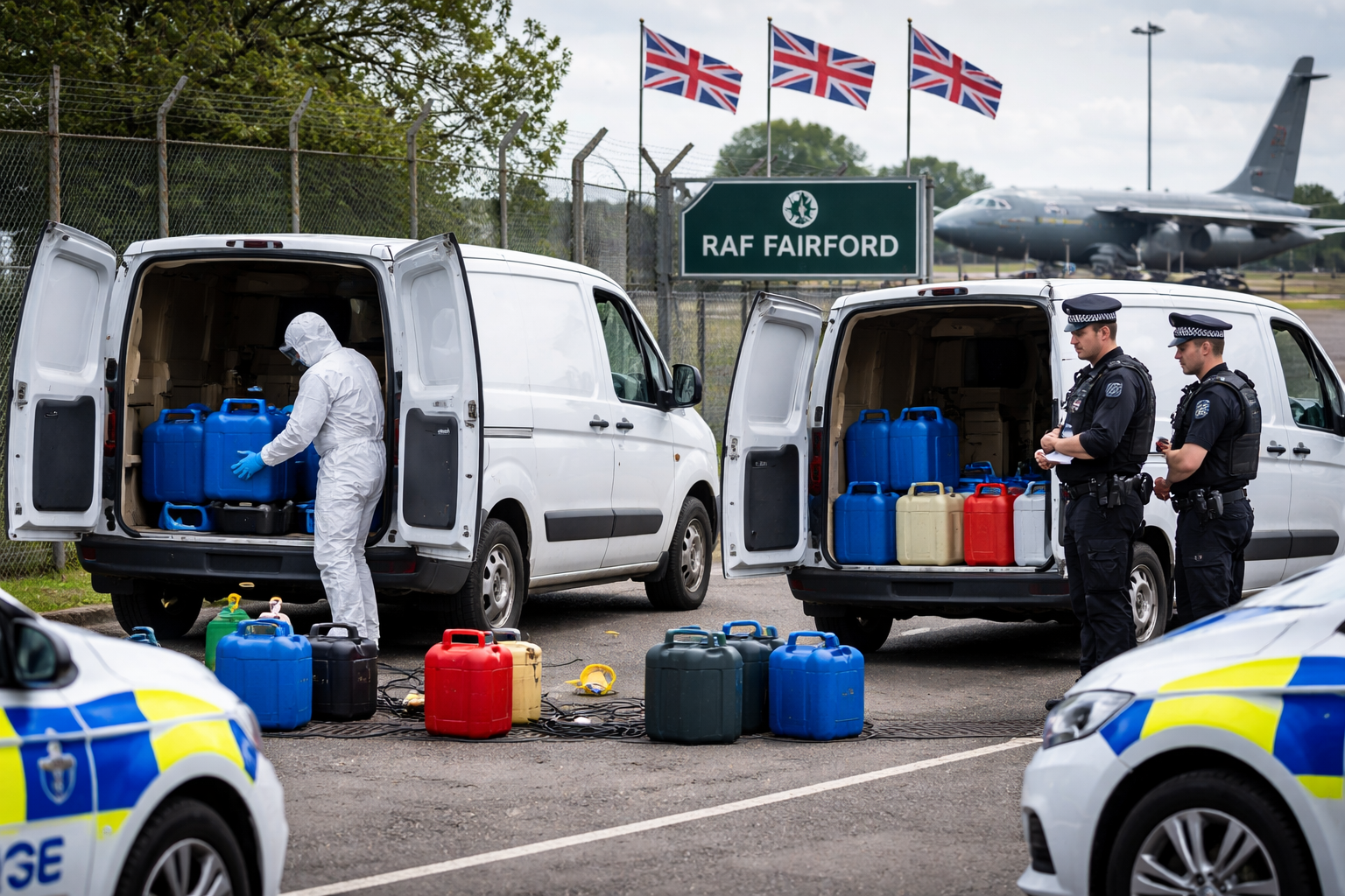 Petrol Found but No Explosives in Vans Near RAF Fairford, UK Police Say