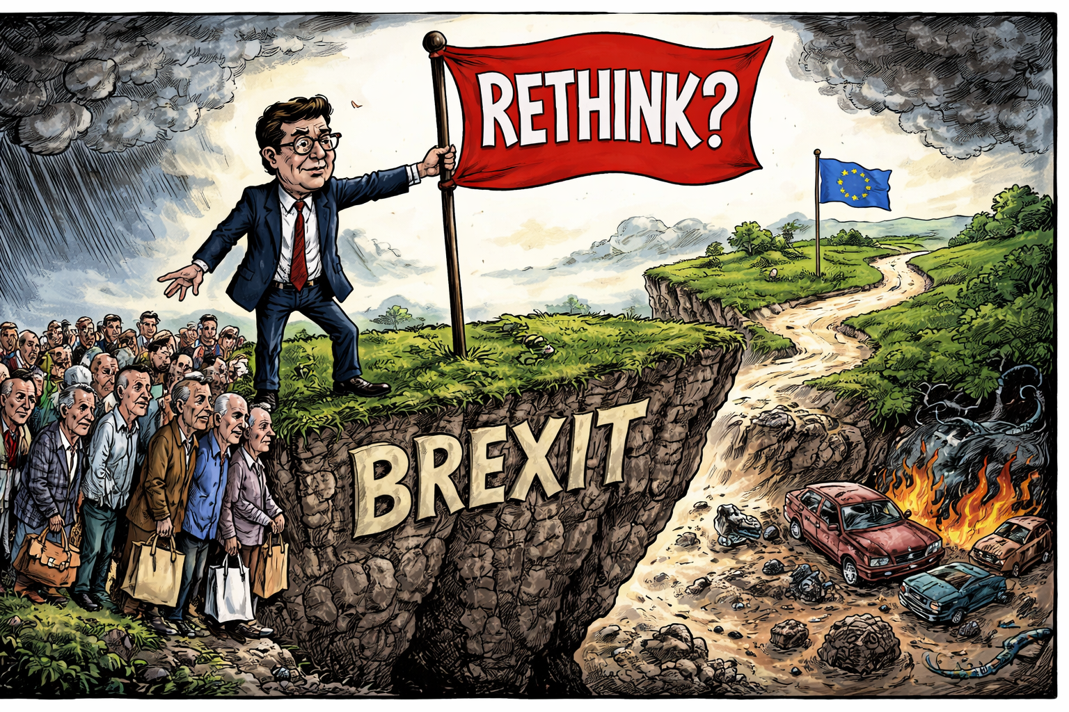 Ben Jennings Highlights Andy Burnham’s Call to Reconsider Brexit Vote in New Cartoon