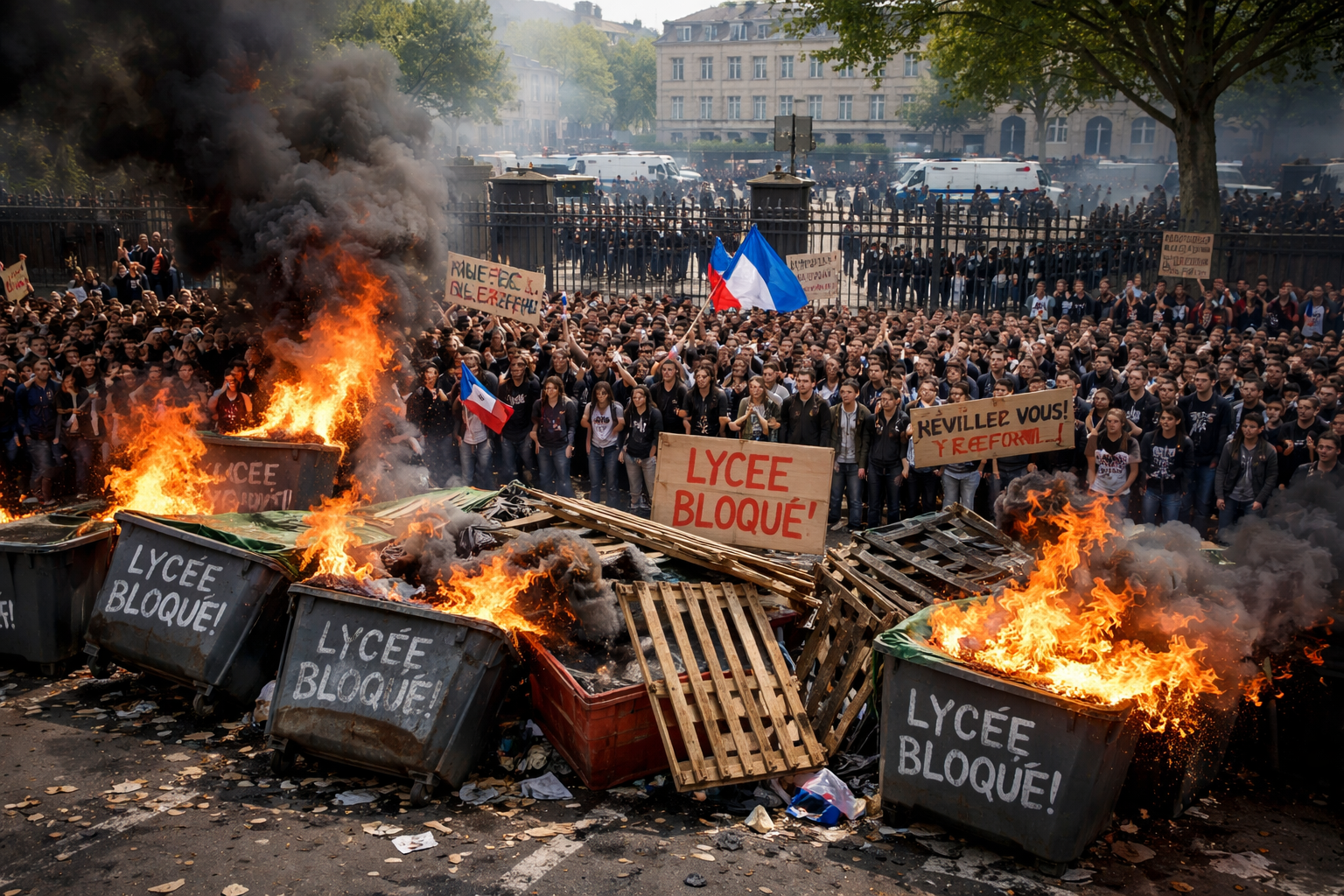 Over 560 Schools Disrupted in France Amid Escalating High School Protests