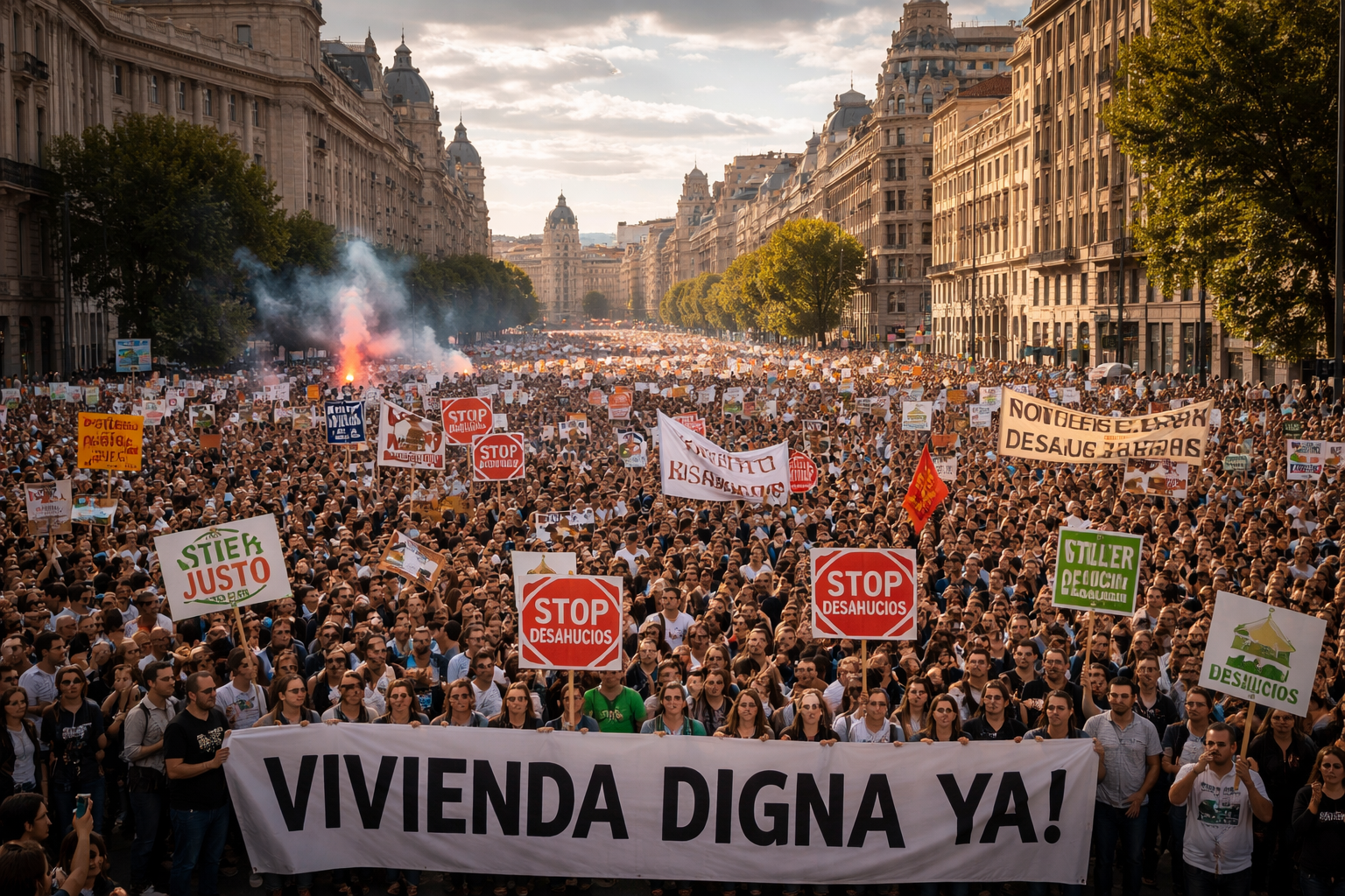 Tens of Thousands Protest Spain Housing Crisis After Eviction Laws Fail in Parliament