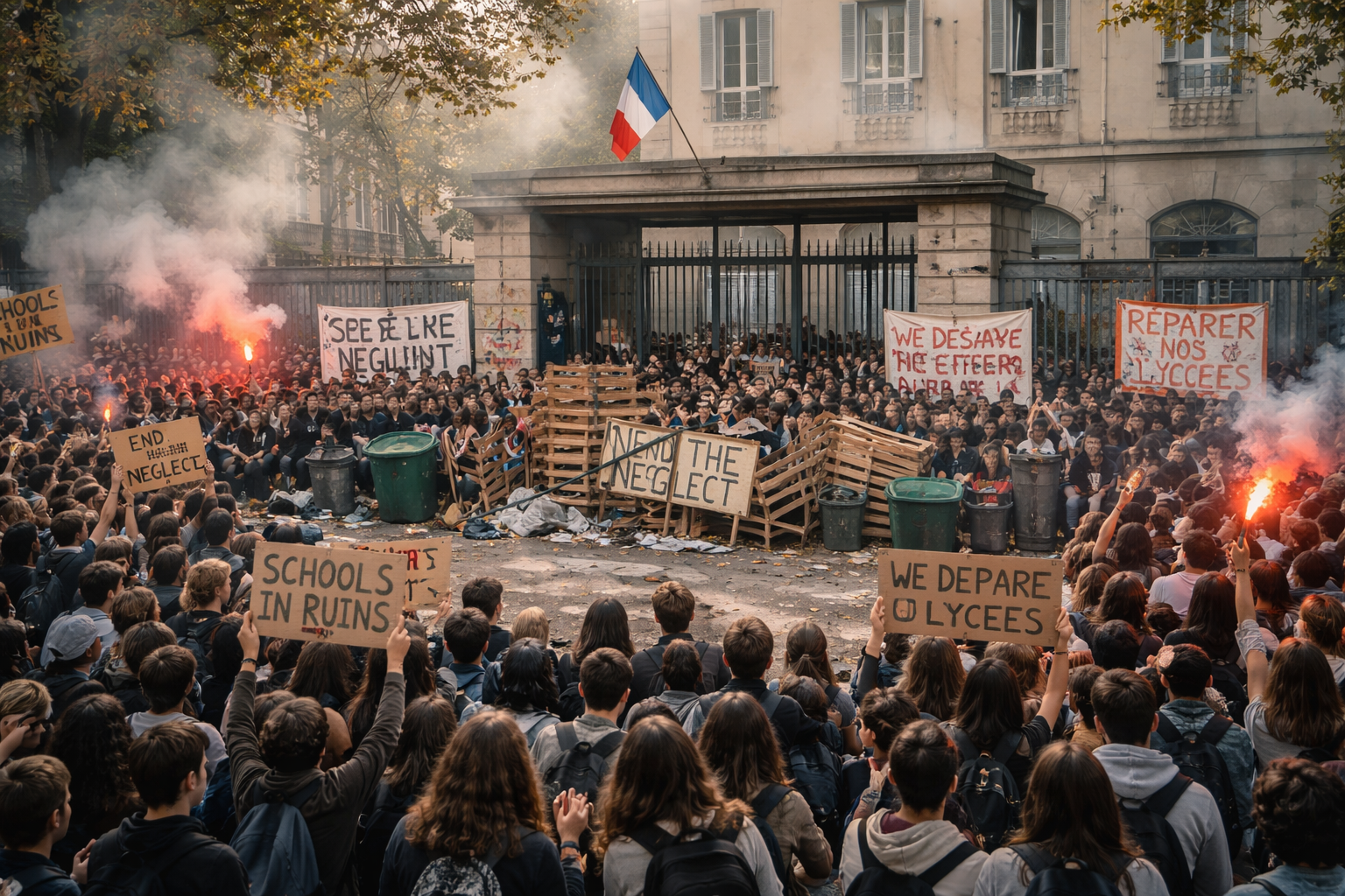Hundreds of French Schools Closed Amid Ongoing Student Protests Over Poor Conditions