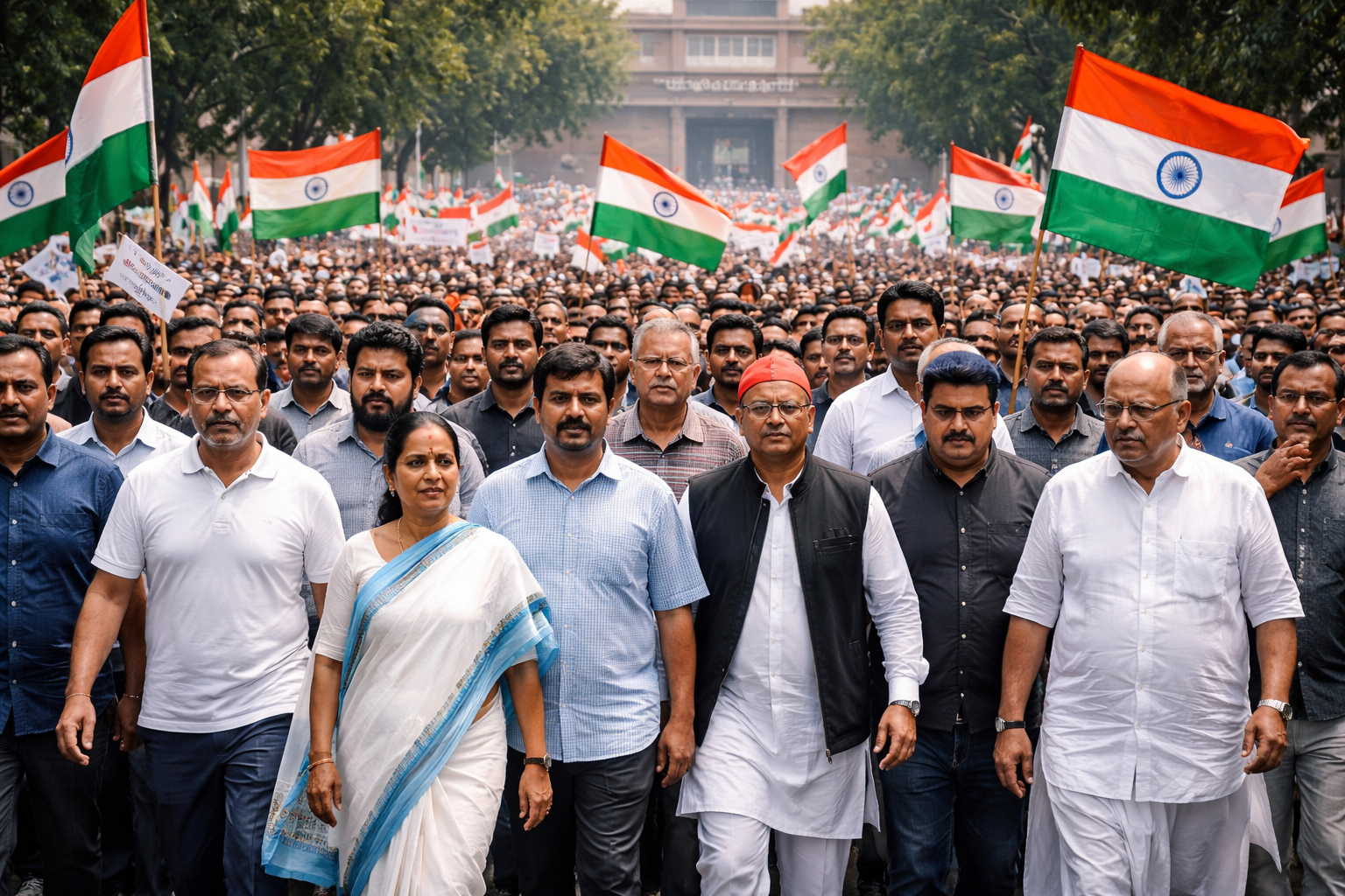 Opposition Leaders March to India’s Election Commission Demanding Chief’s Resignation