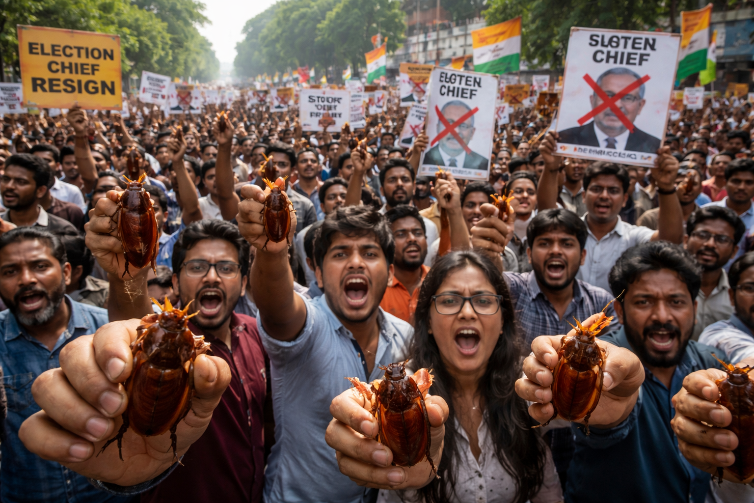 India’s ‘Cockroach’ Protesters Rally Against Election Chief Amid Electoral Roll Controversy