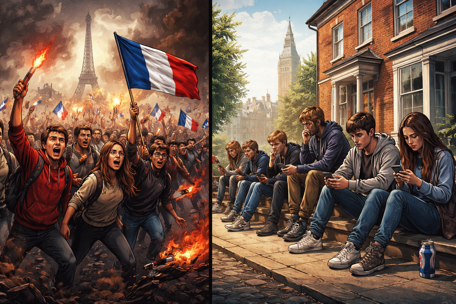 Why French Students Protest While British Youths Rarely Take to the Streets