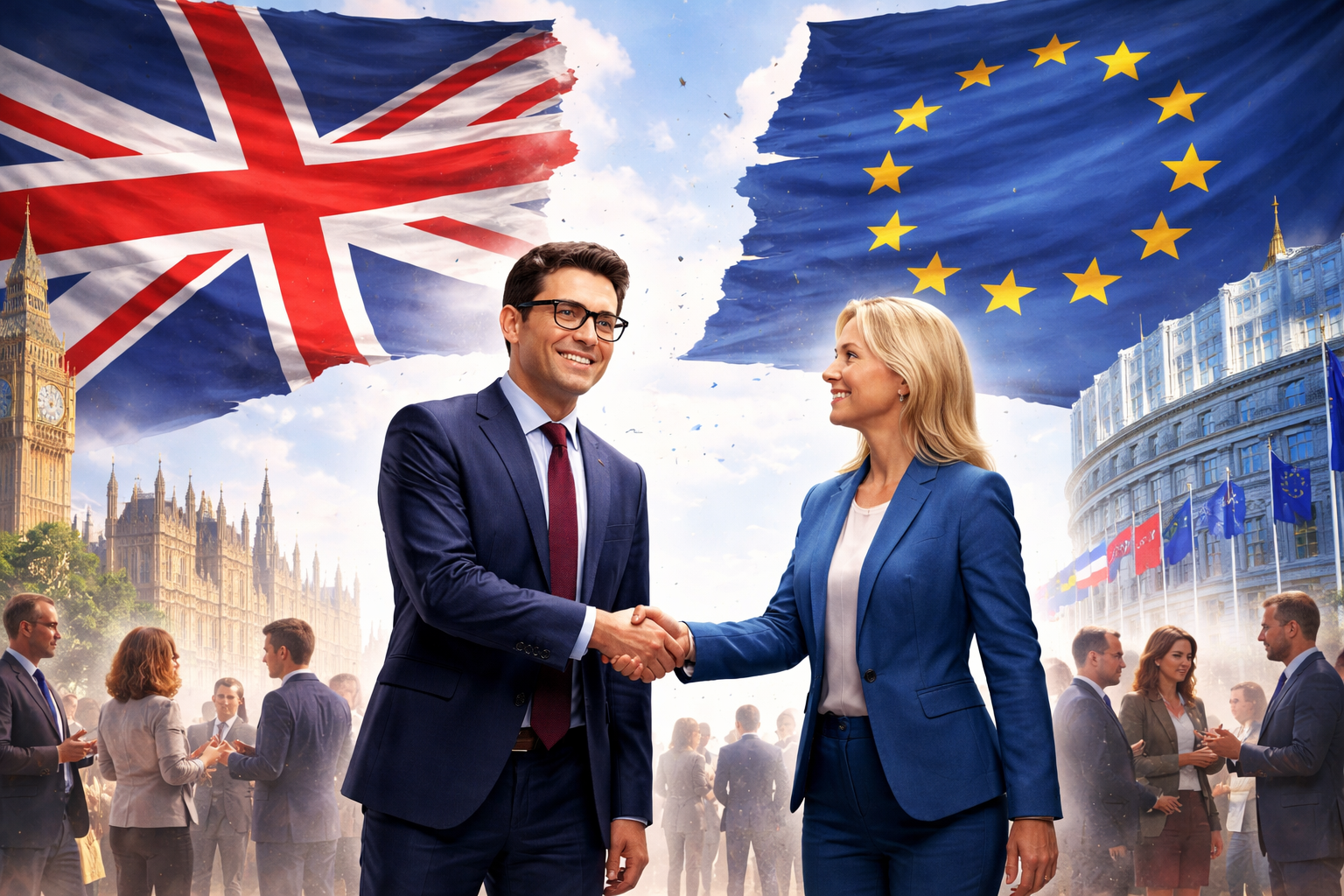 Imagem 16:9 sem texto mostrando Burnham Calls for Renewed cooperação UK-EU