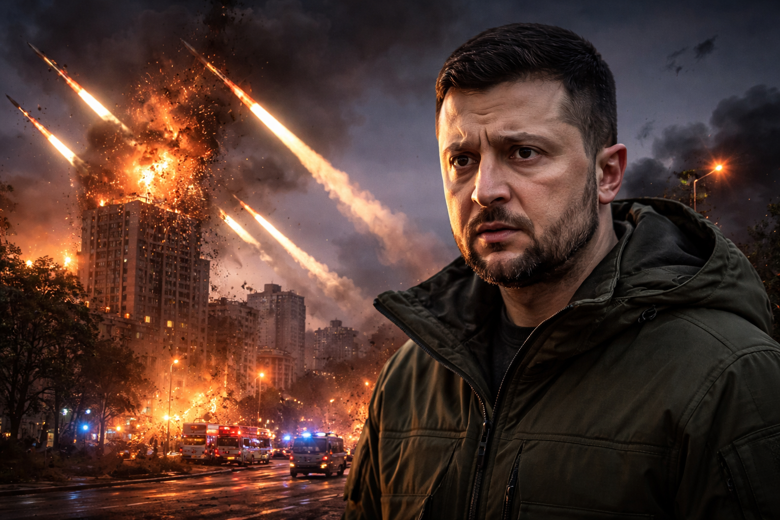 Imagem ilustrativa de Zelenskyy diz que Kyiv recebeu nenhum aviso prévio de mísseis russos
