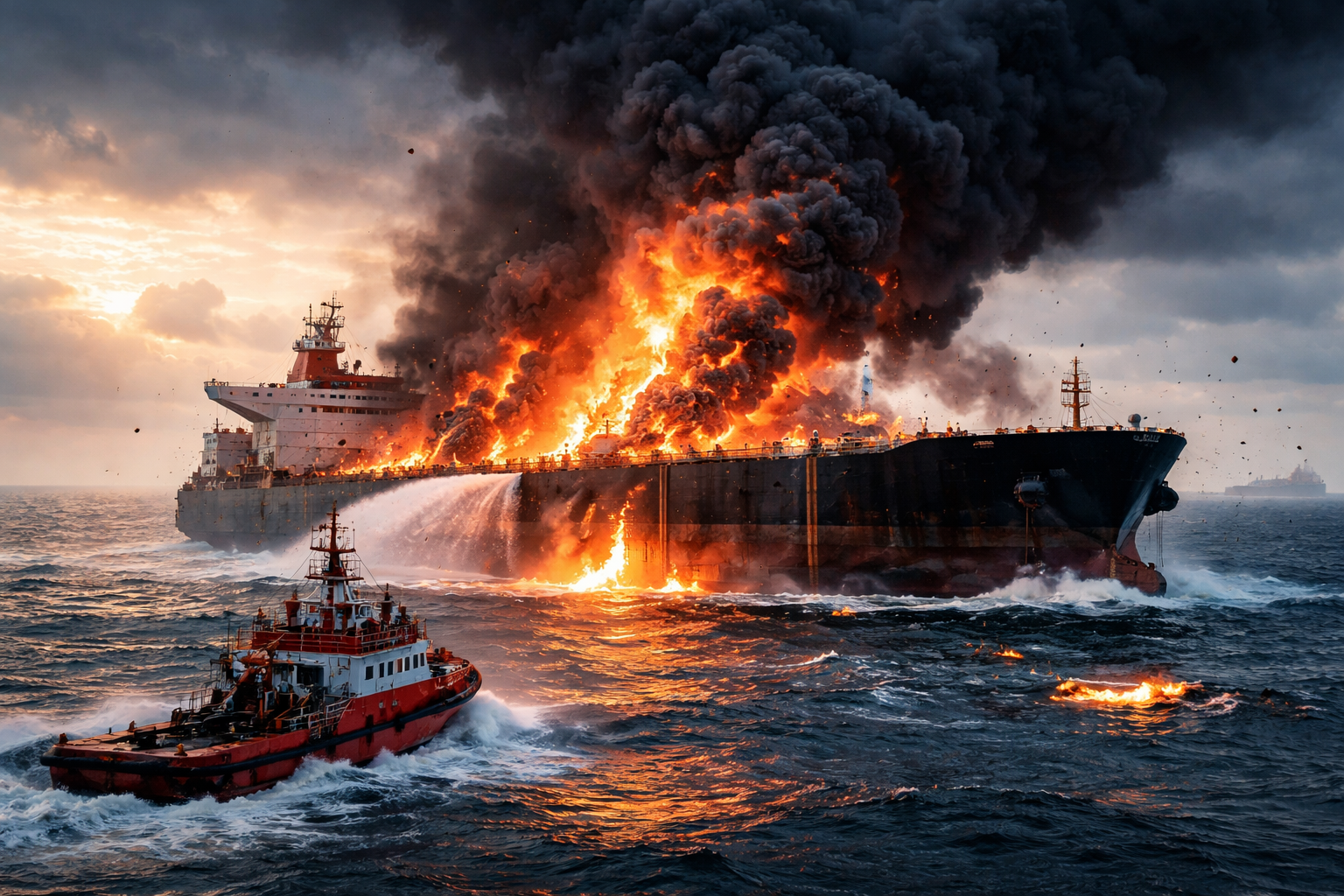 Eight Crew Members Missing After Fire and Explosions on Tanker Off Romanian Coast