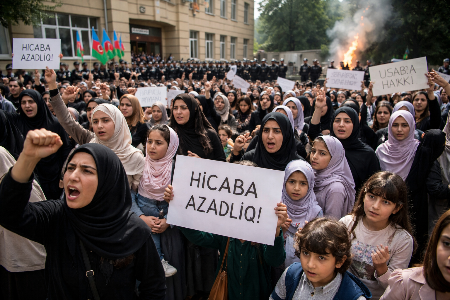 Protests Erupt in Azerbaijan as Schools Enforce Unwritten Hijab Restrictions Involving Children