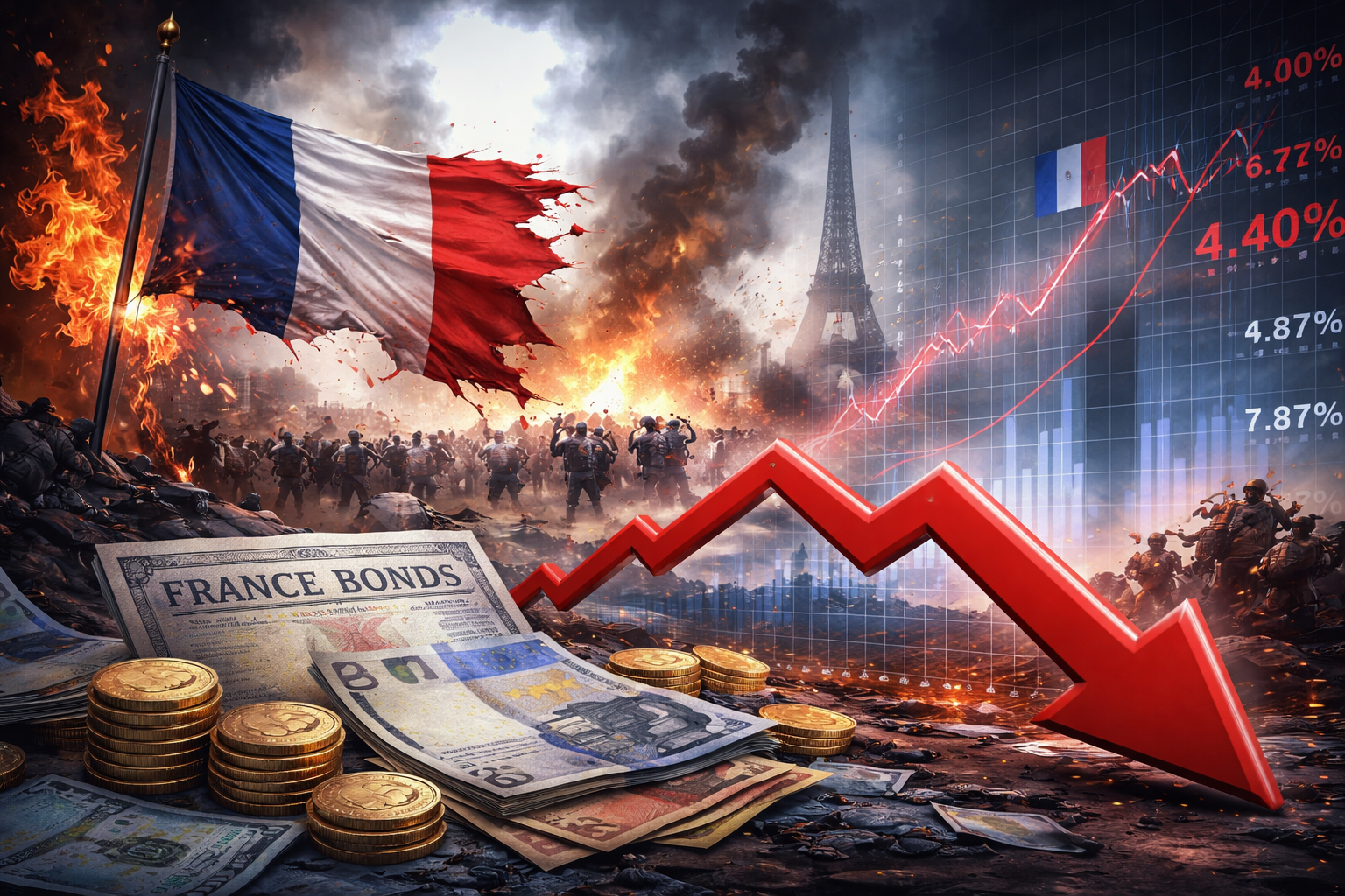 France’s Debt Market Faces Pressure Amid Violent Protests and Economic Uncertainty