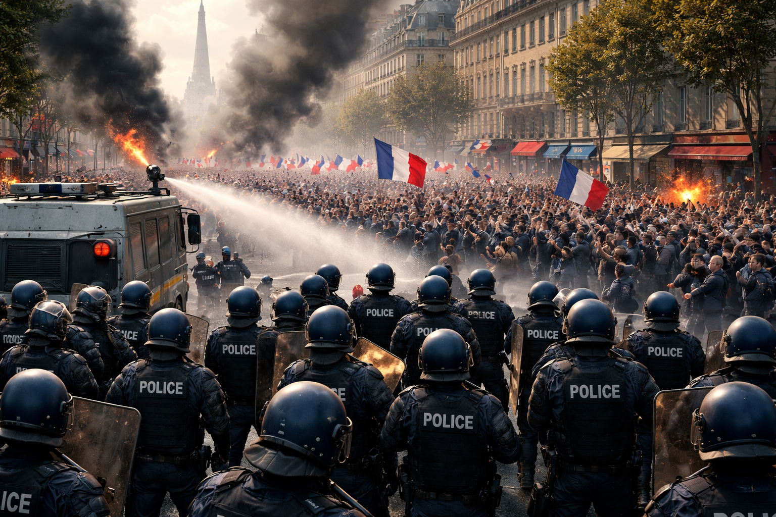 France Mobilizes 70,000 Officers as Widespread Protests and Business Closures Intensify